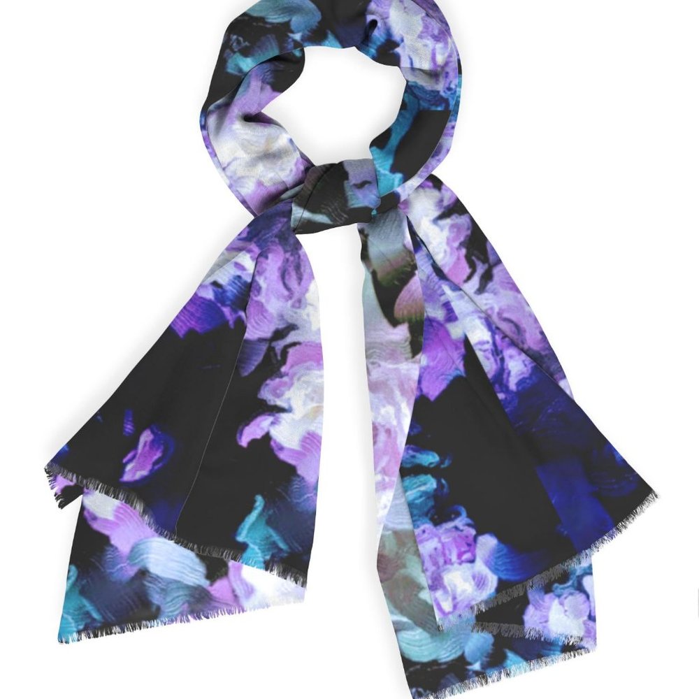 "Evening Romance" Cashmere/Silk Original Art Scarf/Wrap